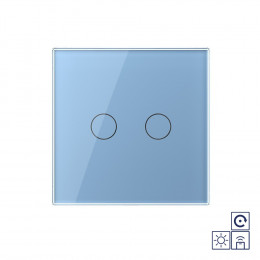 Двухклавишная радиоуправляемая сенсорная кнопка Livolo сухой контакт, 1 пост, Синий
