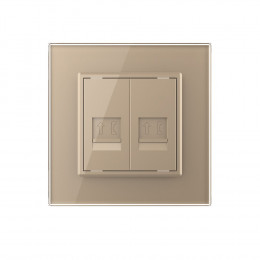 Телефонная розетка двойная LIVOLO золотая VL-C792T-13