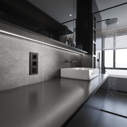 Рамка из поликарбоната на 3 поста Slab бронза софт