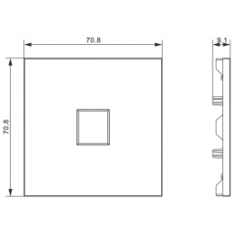 Накладка 1-я для розеток RJ45,TV,SAT, черный графит, серия S08 DS85957