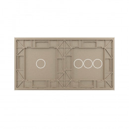 Панель для двух сенсорных выключателей Livolo, 4 клавиши (3+1), цвет шампань, стекло