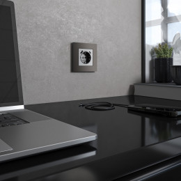 Рамка из поликарбоната на 1 пост Slab бронза софт