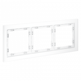 Рамка стеклянная VOLTUM S70 на 3 поста, (белый,матовый,стекло) VLS110302