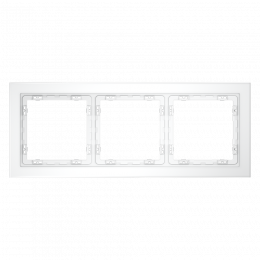 Рамка стеклянная VOLTUM S70 на 3 поста, (белый,матовый,стекло) VLS110302