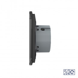 Одноклавишная сенсорная кнопка Livolo 12/24В, 1 пост, Черный VL-C701CH-12