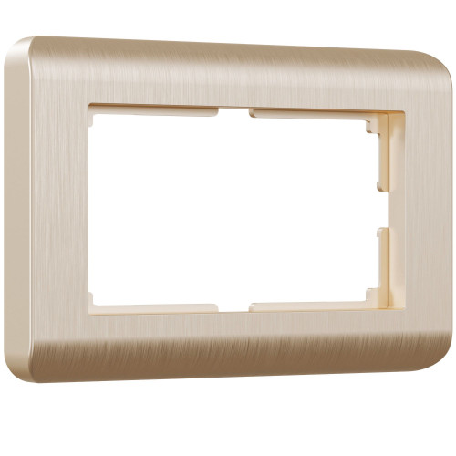 Купить Рамка из поликарбоната для двойной розетки Stream шампань в rum24.ru