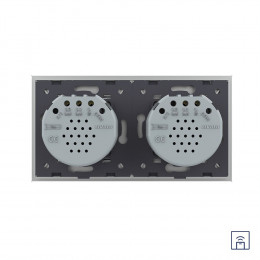 Сенсорный выключатель Livolo с функцией радиоуправления, 3 клавиши (1-2), 2 поста, цвет серый