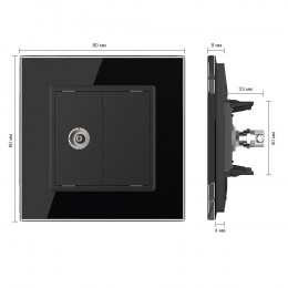 ТВ-розетка LIVOLO черная VL-C791V-12