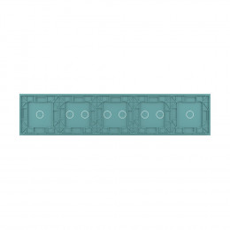 Панель для пяти сенсорных выключателей Livolo, 8 клавиш (1+2+2+2+1), цвет зеленый, стекло