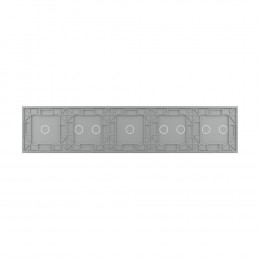 Панель для пяти сенсорных выключателей Livolo, 8 клавиш (2+2+1+2+1), цвет серый, стекло