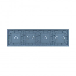 Панель для четырех сенсорных выключателей Livolo, 6 клавиш (2+1+2+1), цвет синий, стекло