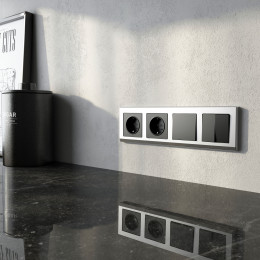 Рамка из поликарбоната на 4 поста Stark серебряный