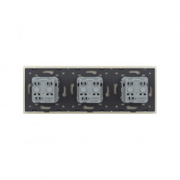 Розетка электрическая 16A Livolo, 3 поста, цвет жемчужный