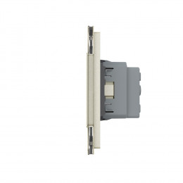 Розетка электрическая 16A Livolo, 3 поста, цвет жемчужный