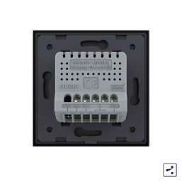 Двухклавишный проходной/перекрестный сенсорный выключатель Livolo, 1 пост, Черный