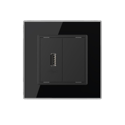 Купить Розетка USB LIVOLO с блоком питания 5В 2.1А черная VL-C791USB-12 в rum24.ru фото: 2