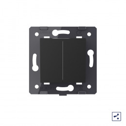 Двухклавишный простой и проходной механический выключатель Livolo, цвет черный (механизм), VL-C7-K2S-12