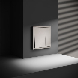 Выключатель встраиваемый VOLTUM S70 трехклавишный (кашемир) VLS030103