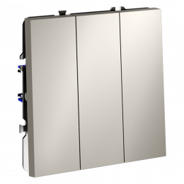 Выключатель встраиваемый VOLTUM S70 трехклавишный (кашемир) VLS030103