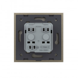 Розетка электрическая 16A Livolo, 1 пост, цвет шампань