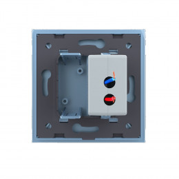 Розетка с одним USB type-A, блоком питания 5В 2.1А Livolo, 1 пост, цвет синий