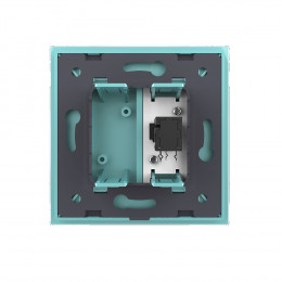 Розетка микрофон TRS 6.3 JACK одинарная Livolo, 1 пост, цвет зеленый