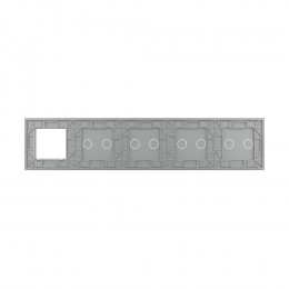 Панель для 4-х сенсорных выключателей и розетки Livolo, 8 клавиш (2+2+2+2), цвет серый, стекло