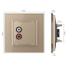 Купить Розетка мультимедийная AUDIO RCA LIVOLO золотая VL-C791AD-13 в rum24.ru фото: 5