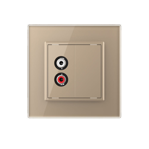 Купить Розетка мультимедийная AUDIO RCA LIVOLO золотая VL-C791AD-13 в rum24.ru фото: 2