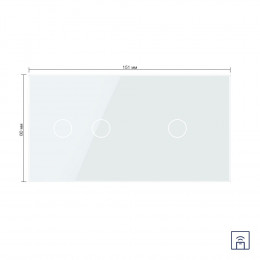 Сенсорный выключатель Livolo с функцией радиоуправления, 3 клавиши (2-1), 2 поста, цвет белый
