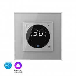 Умный терморегулятор пола Livolo EC 16А, сенсорное управление, датчик воздуха, 1 пост, цвет серый VL-C7FQ1Z2-2IPS23