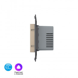 Умный терморегулятор пола Livolo EC 16А, сенсорное управление, датчик воздуха, датчик пола 5 метров, цвет золотой (механизм) VL-FCQ1Z2-2APS72