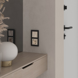 Выключатель двухклавишный проходной с подсветкой (айвори акрил) Werkel W1122143