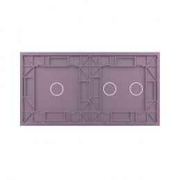 Панель для двух сенсорных выключателей Livolo, 3 клавиши (2+1), цвет розовый, стекло