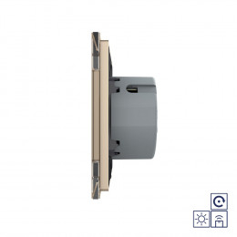 Сенсорный импульсный радиоуправляемый выключатель Livolo Quadro сухой контакт 1 клавиша Золотой