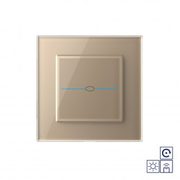 Сенсорный импульсный радиоуправляемый выключатель Livolo Quadro сухой контакт 1 клавиша Золотой