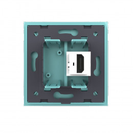 Розетка HDMI 2.0 одинарная Livolo, 1 пост, цвет зеленый