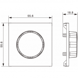 Накладка для светорегулятора поворотного, матовый титан, серия A07 DE65045