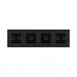 Панель для четырех сенсорных выключателей Livolo, 6 клавиш (2+1+1+2), цвет черный, стекло