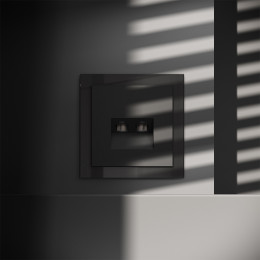 Розетка компьютерная встраиваемая VOLTUM S70 двойная RJ45+RJ45 кат.6, (черный матовый) VLS060208