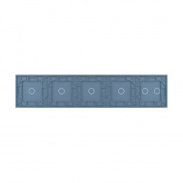 Панель для пяти сенсорных выключателей Livolo, 6 клавиш (2+1+1+1+1), цвет синий, стекло