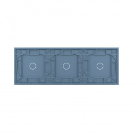 Панель для трех сенсорных выключателей Livolo, 3 клавиши (1+1+1), цвет синий, стекло