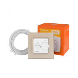 Терморегулятор Welrok MEX для рамки LIVOLO с механическим управлением, датчик пола 3 м, цвет белый с жемчужной рамкой