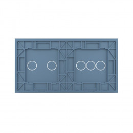 Панель для двух сенсорных выключателей Livolo, 5 клавиш (3+2), цвет синий, стекло