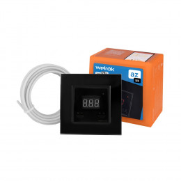 Терморегулятор Welrok AZ Wi-Fi для рамки LIVOLO с электронным управлением, датчик пола 3 м, цвет черный