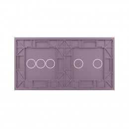 Панель для двух сенсорных выключателей Livolo, 5 клавиш (2+3), цвет розовый, стекло