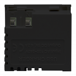 USB зарядное устройство, 4.2A , Type A + C, 2 мод., черн. матовая (45х45мм) DUSB4200ANF