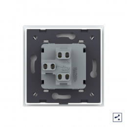 Механический проходной выключатель Livolo 1 клавиша Белый