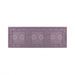 Панель для трех сенсорных выключателей Livolo, 6 клавиш (2+2+2), цвет розовый, стекло