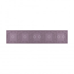 Панель для пяти сенсорных выключателей Livolo, 7 клавиш (2+1+2+1+1), цвет розовый, стекло